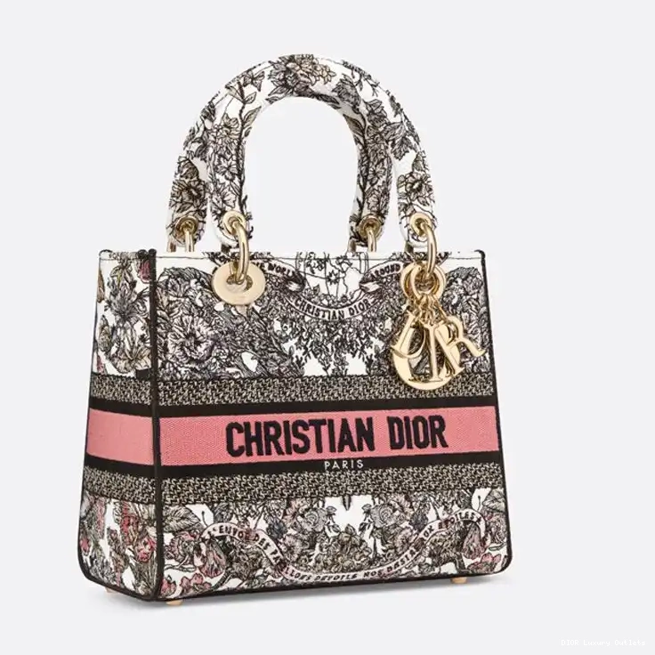 Cheap White World Motif Butterfly Canvas Lady Around D-lite Bag The Pink Medium 0528 Luxury